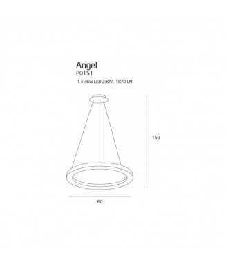 Angel 36W LED Dimmer, D-60cm / Rippvalgusti