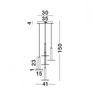 Palencia 5 Pendant 53W LED