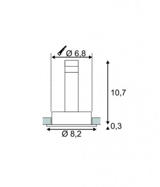 New Tria 68 113466 Aluminium/ Süvist. valgusti