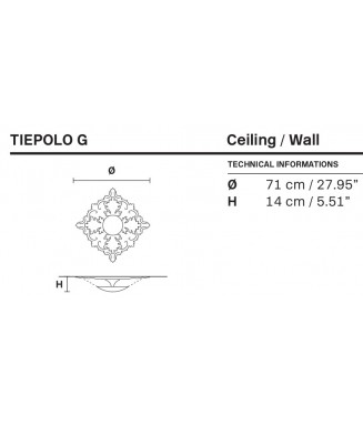 Tiepolo G, D-71cm, 10W LED/ Seinavalgusti
