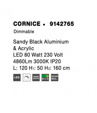 Cornice Black Pendant 9142765 /Rippvalgusti