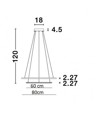 Netuno D-80/60cm, 50W LED Chrome