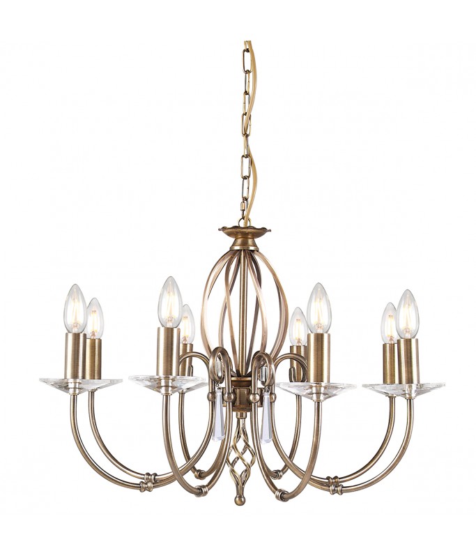 Aegean 8 Chandelier Aged Brass