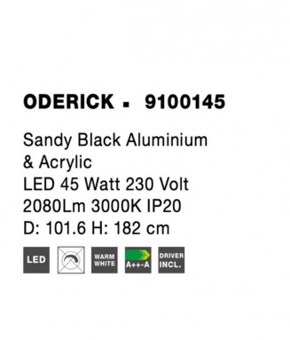 Oderick Black Pendant 9100145 / Rippvalgusti