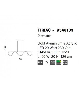 Tiriac Gold Pendant 9548103 / Rippvalgusti