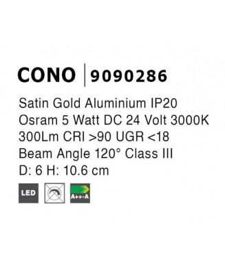 Cono 9090286 / Kuppel magnetvalgustile
