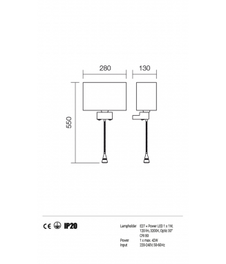 Enjoy Wall White-Chrome +led/ Seinavalgusti