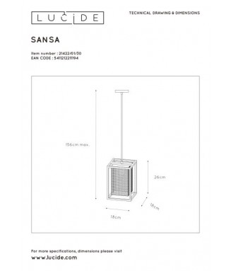 Sansa Pendant 21422/01/30/ Rippvalgusti