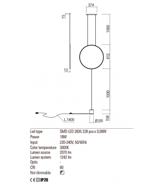 Slick Matt Golden  D-61cm/ Ripp ja põrandavalgusti