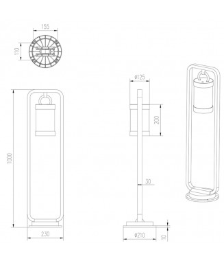 Sambesi Pole H-100 Anthracite IP44