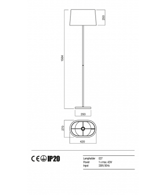 Piccadilly Floor Satin Nickel/ Tortora