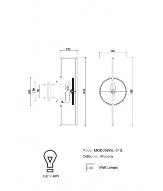 MOD099WL-01G / Seinavalgusti