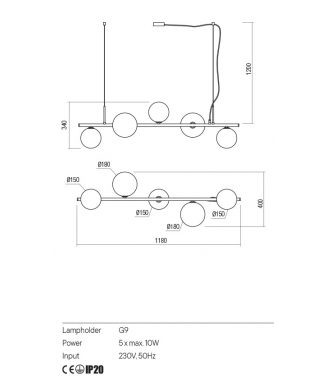 Roy Pendant 01-2779/ Rippvalgusti