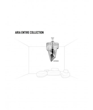 Aria Black Pendant XL, D-90cm/ Rippvalgusti