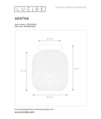 Agatha 03133/01/02 D-18cm / Laevalgusti