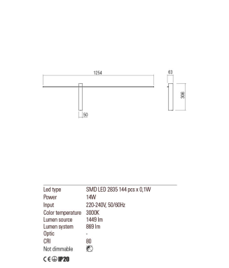 Tangent 01-2200 White/ Seinavalgusti