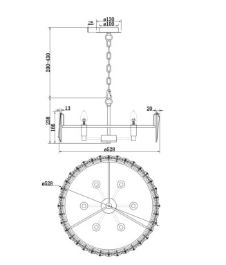 MOD043PL-06CH D-52cm Rippvalgusti