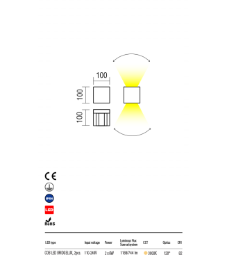 Vary 2x6W IP54, Dark Grey/ Seinavalgusti