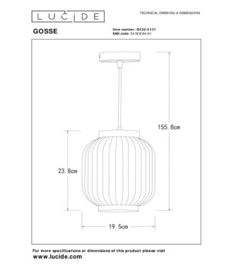 Gosse 13435/01/31 D-19,5cm /Rippvalgusti