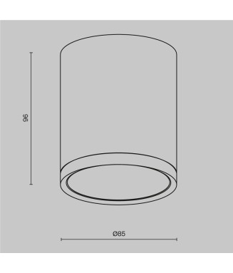 C086CM HOOP Black D8,5cm  /Ceiling lamp