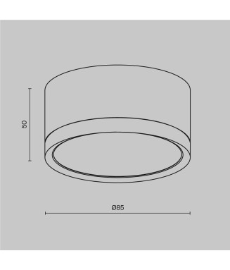 C086CM HOOP Black 5x8,5cm  /Ceiling lamp