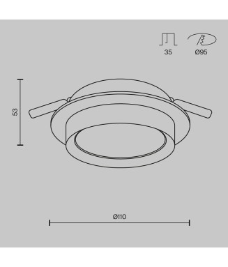 DL086 HOOP Black Round /Downlight