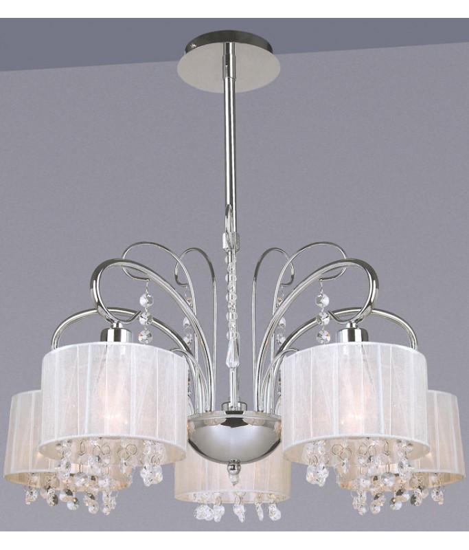 Span White Chandelier 5xE14