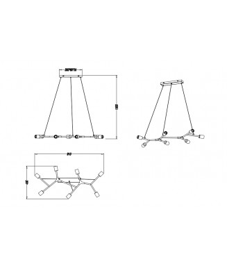 Cross Long 7xE27 /Rippvalgusti