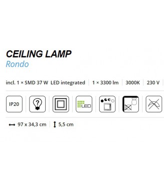Rondo Ceiling Black 37W LED