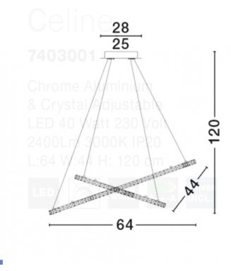 Celine D-64cm, 40W LED