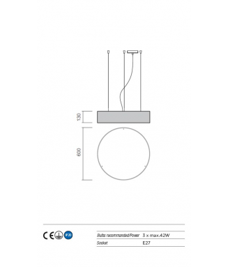 Charlie Pendant D-60cm Orange