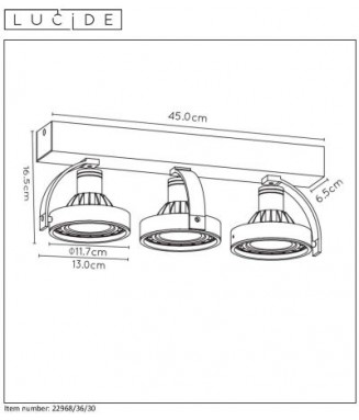 Dorian 22968/36/30 3x12W GU10 / Seina ja laevalgusti