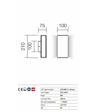 Twin Wall 8W LED Brown