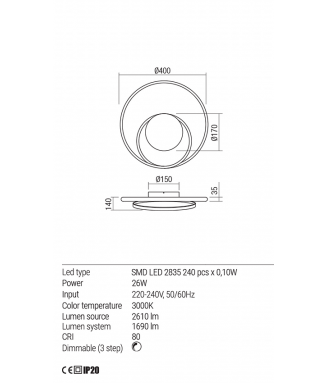 Torsion Wall 26W LED Bronze